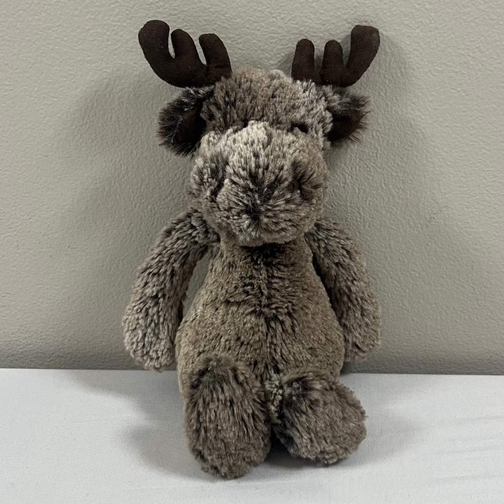Jellycat Bashful Marty Moose Plush Unisex Medium Brown Soft Stuffed Animal Toy